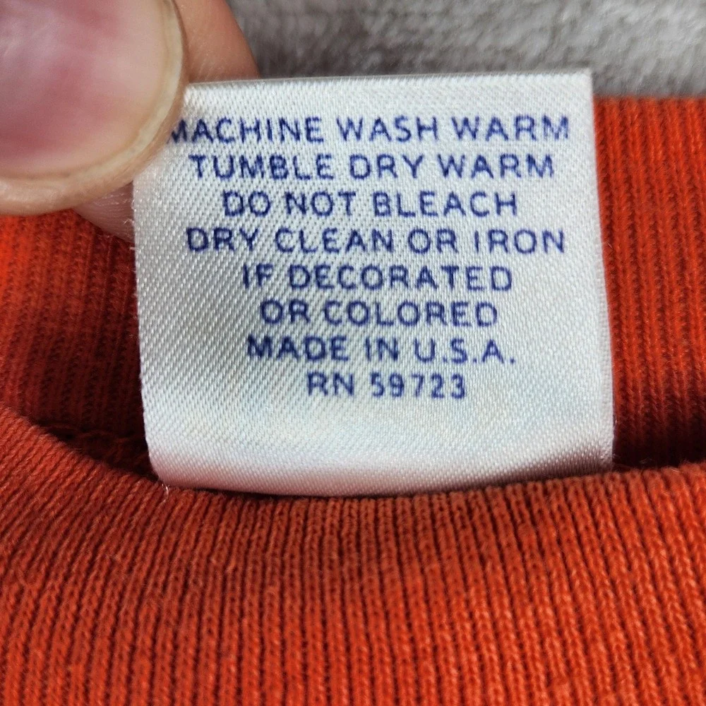 Vintage Denver Broncos Sweatshirt Mens Large Orange NFL Football Trench